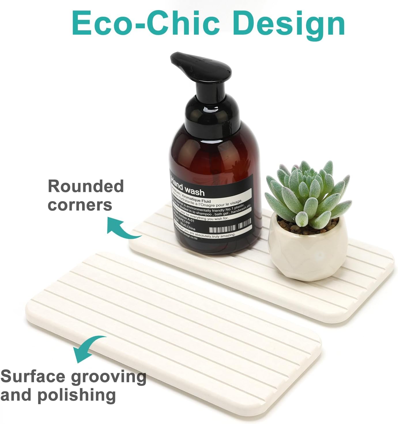 Diatomaceous Earth Dish Drying Mat for Bathroom Sink Tray Kitchen Counter Soap Dish White Diatomite Stone Sink Trays Absorbent Coasters Water Absorbing Stone Quick Drying Tray Kitchen Sink Accessories