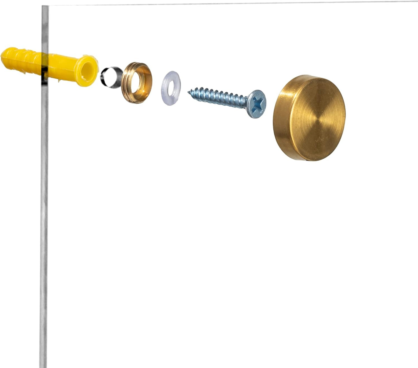 Premium Clear Acrylic Wall File Organizer 2-Pack | Mail Holder Wall Mount | Office Document Sorter with 3 Screw Cap Colors