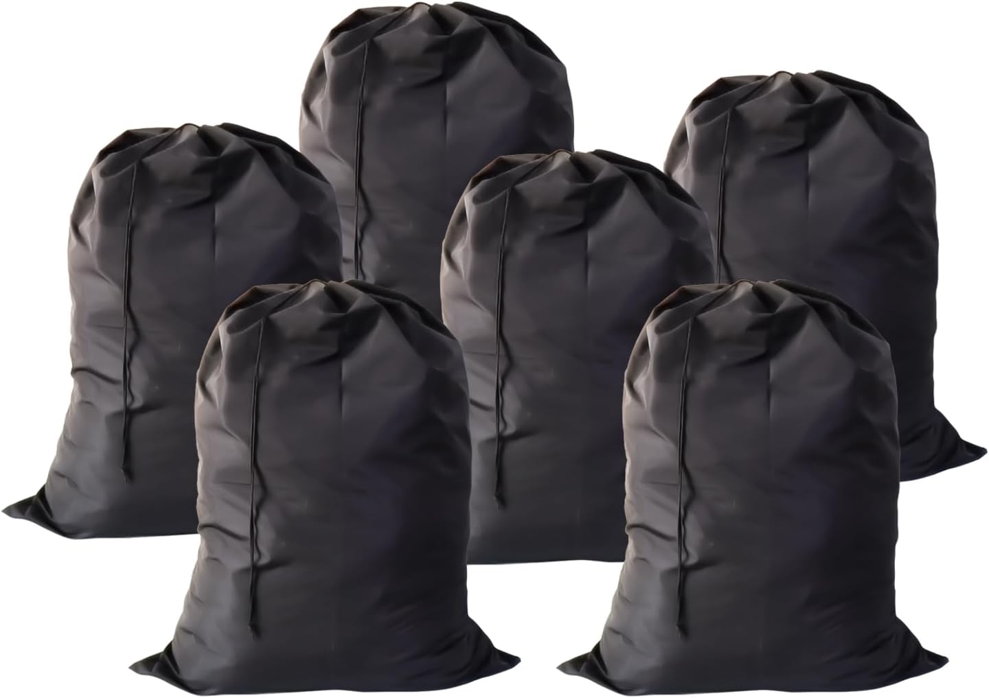 Extra Large Laundry Bag 6 Pack, Travel Laundry Bags with Drawstring Closure, 30"x40", for college, dorm and apartment dwellers (6Pcs Black)
