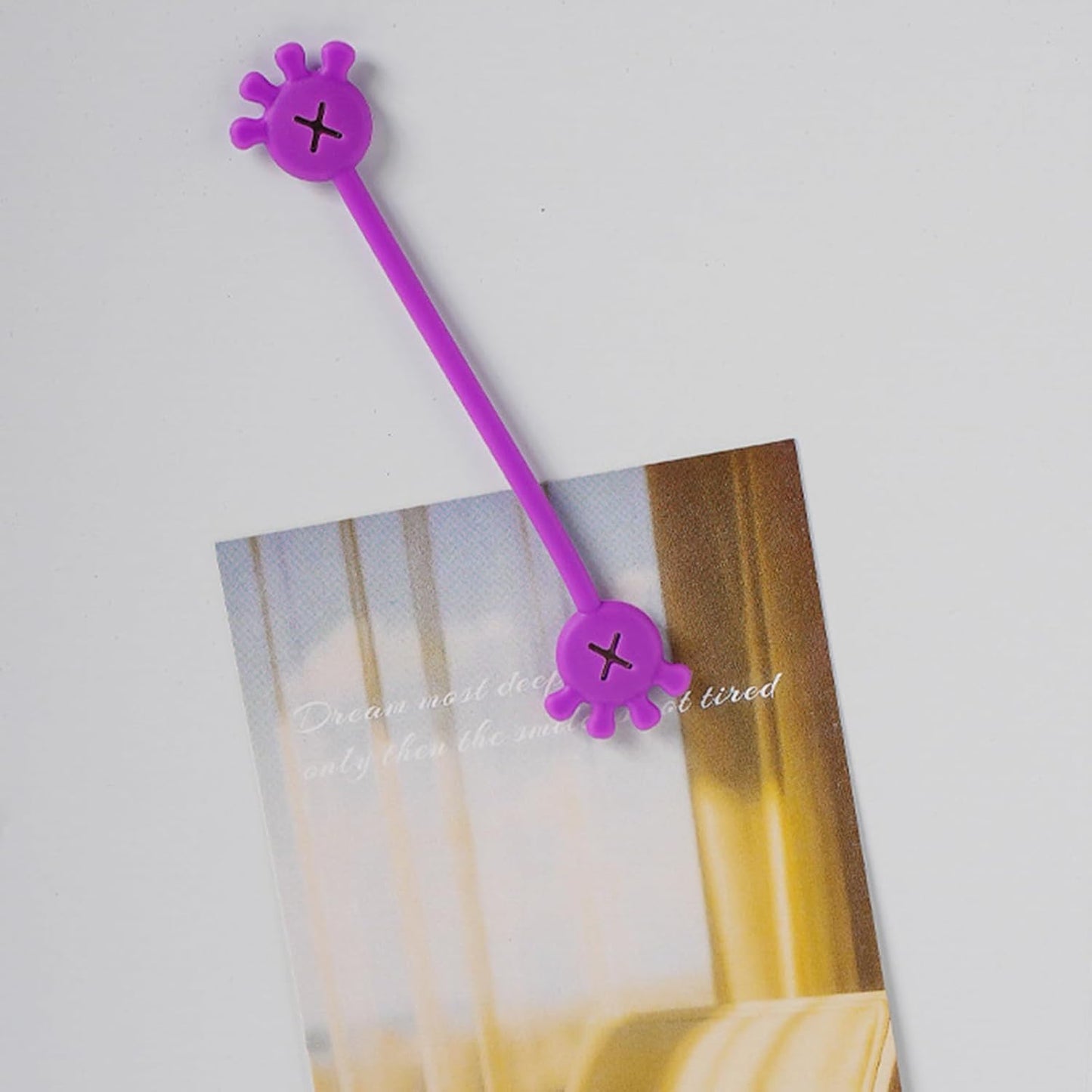 10Pcs Cable Ties Clips Cord Organiser Clip Reusable Silicone Organisers Bookmarks Fridge Magnet