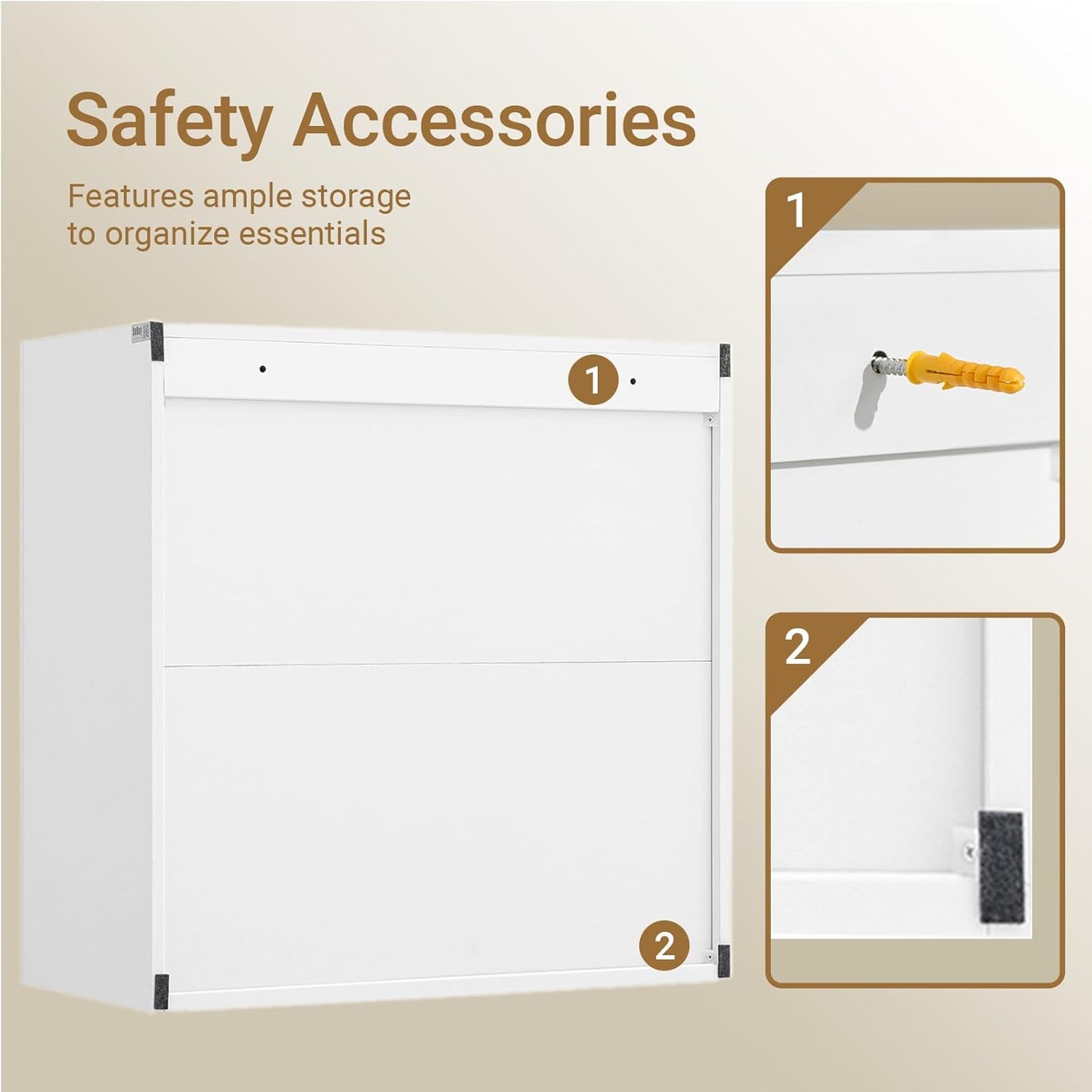 SoBuy Wall Cabinet Laundry Room Kitchen, Wall Mounted Storage Cabinet, Medicine Cabinet with Shelf, Bathroom Garage or Hallway, White, BZR200-W