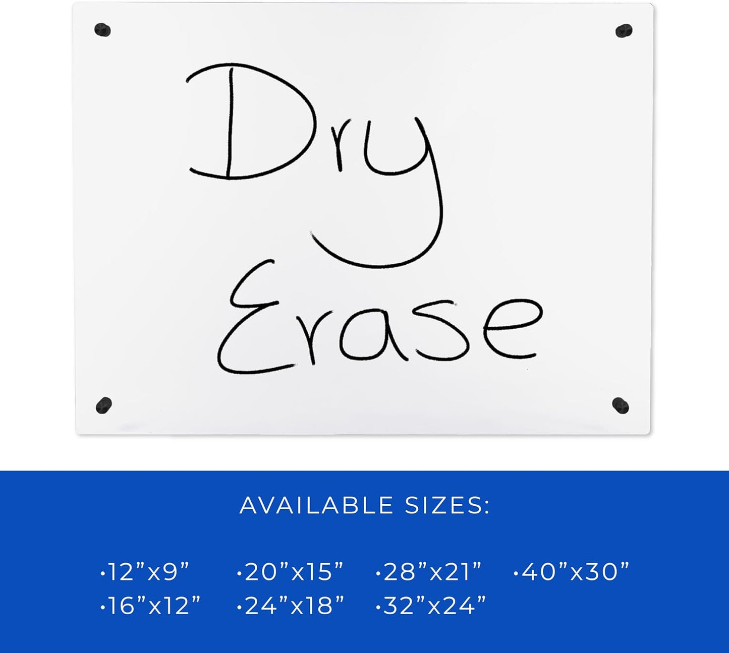 21x28 Dry Erase Board for Wall - with .25 Clear Acrylic and Black Stand Off Finish - Perfect Whiteboard for Office, Home, Classroom - Durable and Stylish .25 Clear Acrylic Dry Erase Board