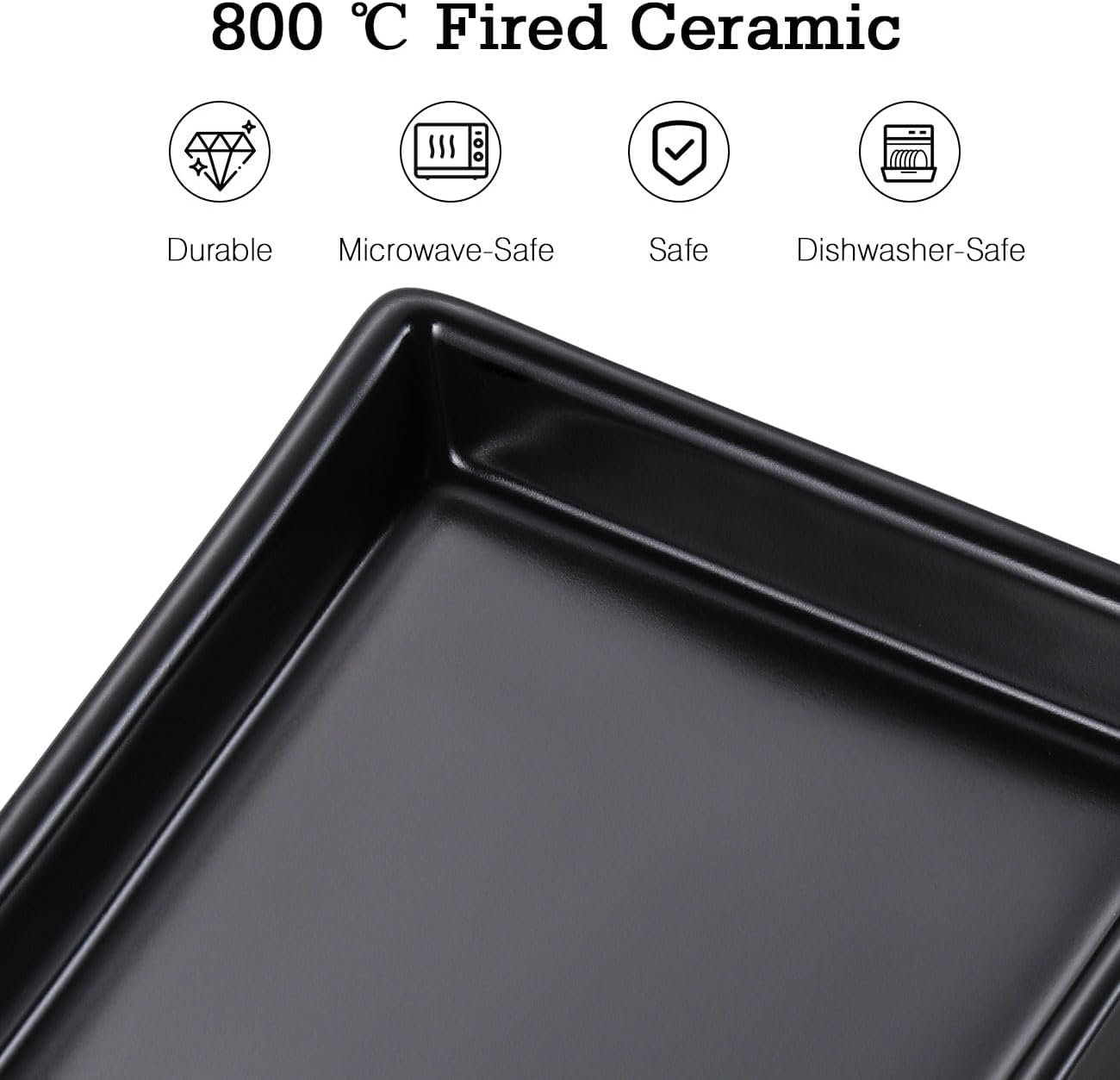 Luxspire Bathroom Vanity Tray, Mini Soap Dispenser, Small Ceramic Perfume and Jewelry Dish, Trinket Holder, Rectangle Candle Tray, Bath Organizer Kitchen Sink Narrow Soap Dish, Black