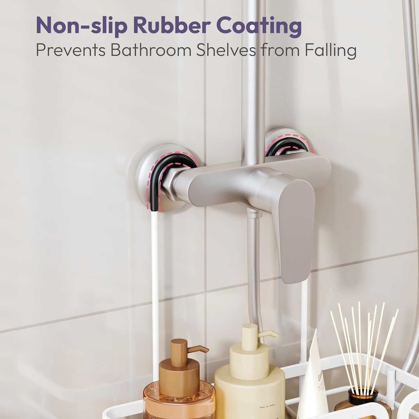 SWTYMIKI Shower Caddy Hanging Organizer - Over the Door Shower Caddy with Soap Holder, 11 Hooks, 2 Installation Ways, Stainless Steel Rustproof Bathroom Organizer, Black