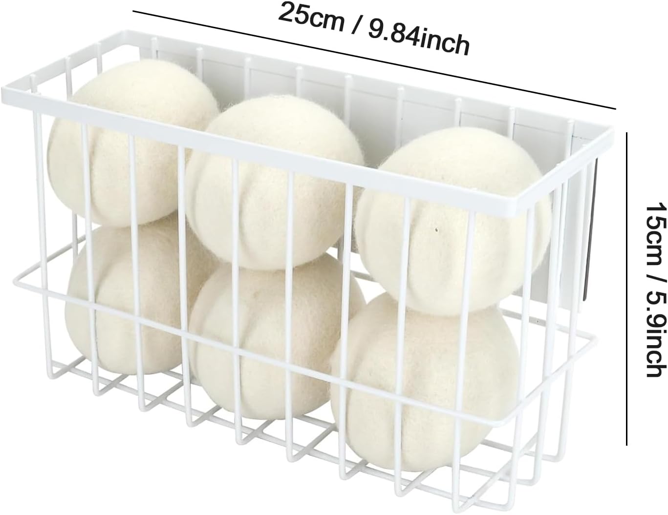 Magnetic Dryer Ball Holder Magnetic Lint Bin for Laundry Room Wool Dryer Ball Organizer, Iron Dryer Ball Container for Laundry Room Organization and Storage
