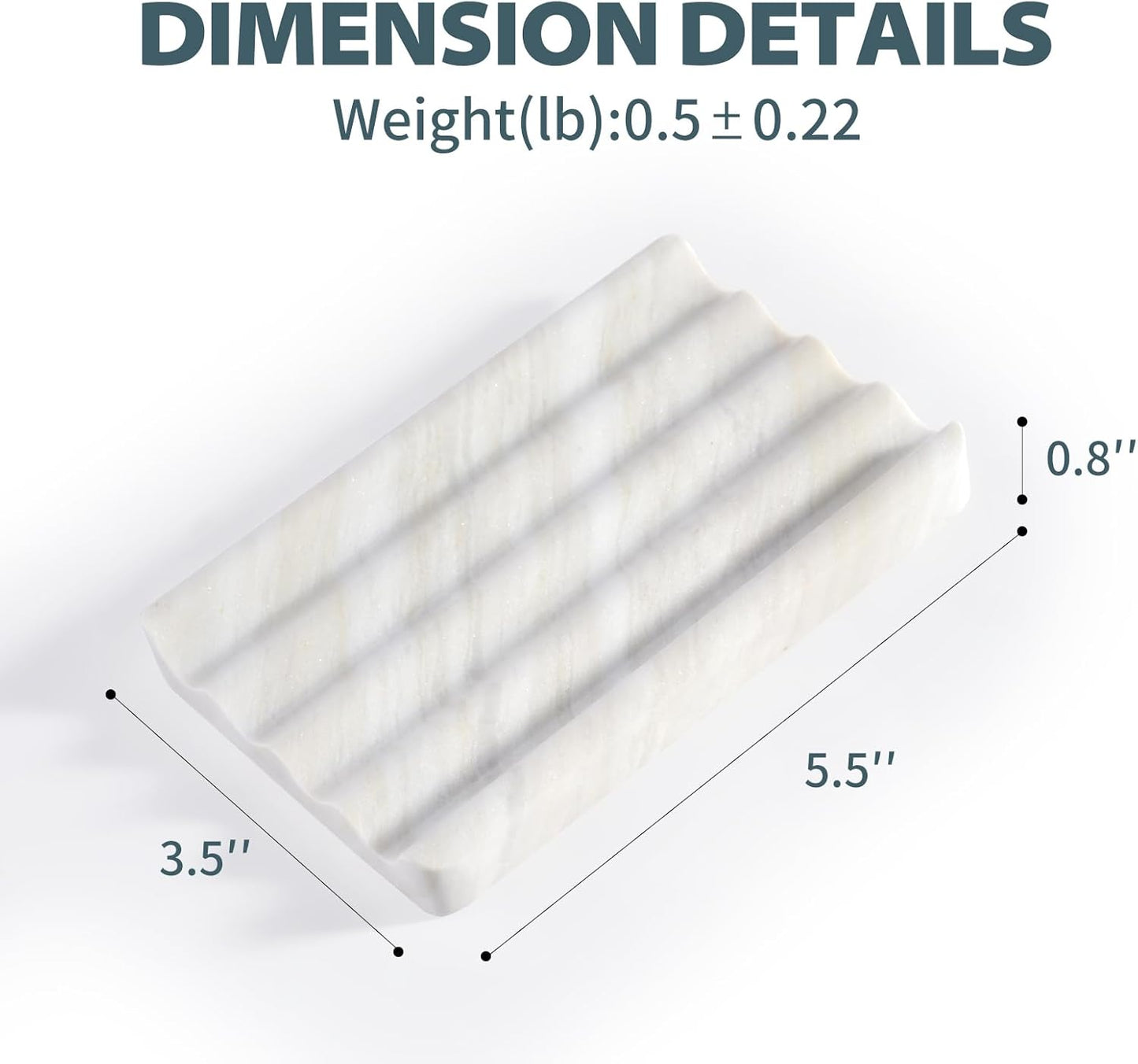 Soap Holder, Marble Soap Dish for Shower, Bar Soaps Holder with Water Ripple Design, Easy Cleaning Soaps Saver for Kitchen Sink，Bathroom, Executive Greek Natural Stone Tray(Agiax)