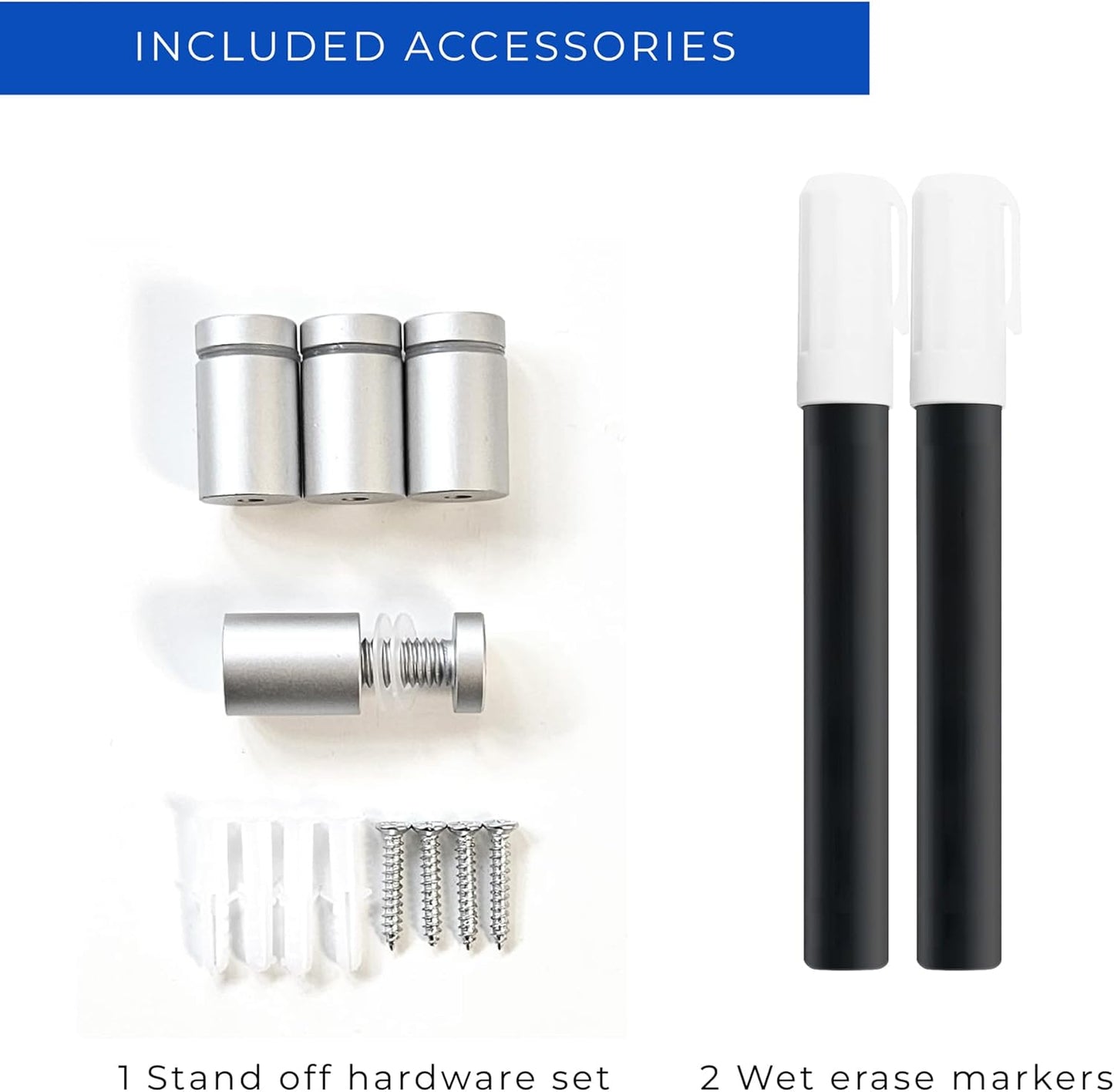 24x32 Dry Erase Board for Wall - with .25 Black Acrylic and Satin Stand Off Finish - Perfect Whiteboard for Office, Home, Classroom - Durable and Stylish .25 Black Acrylic Dry Erase Board