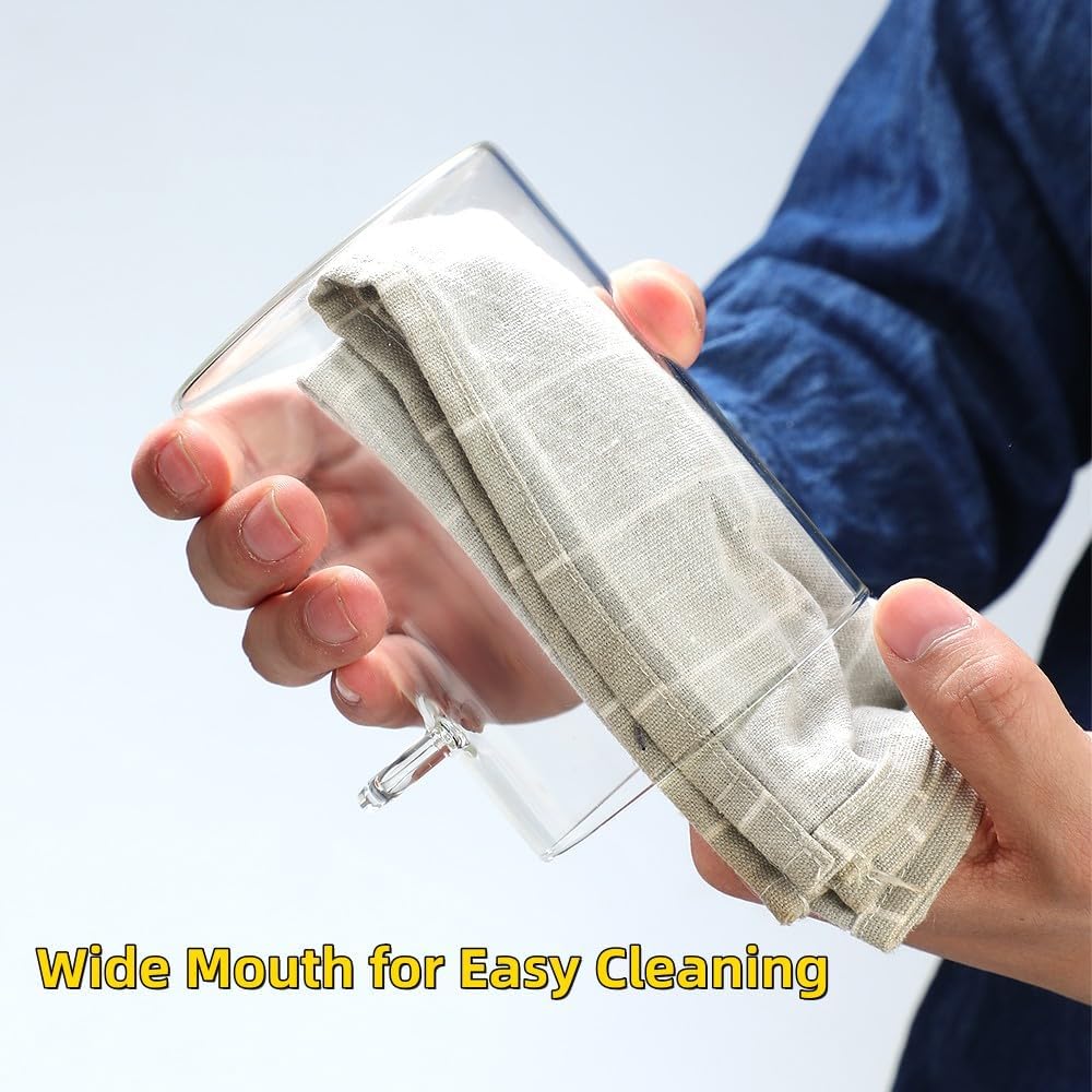 6 Pack Glass Jars with Bamboo Lids and Spoons for Loose Leaf Tea Storage, 17 OZ Overnight Oat Container with Lid and Scoop, Glass Canister Set as Tea Container for Loose Leaf Tea Holder