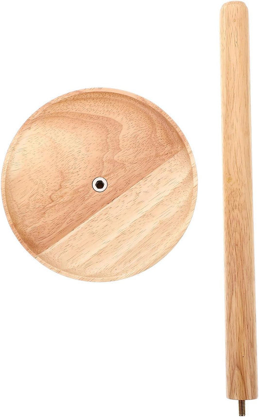 Solid Wooden Toilet Paper Holder Stand with Design and Rubberwood Base Freestanding Roll Paper Storage Rack for Bathroom Home Office and Apartment Use