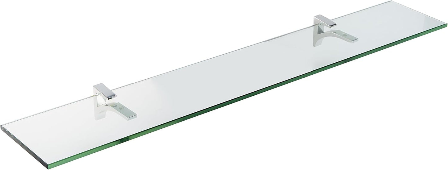 Spancraft Glass C-4.75x30-Chrome Cardinal Glass Shelf, Chrome, 4.75" x 30"