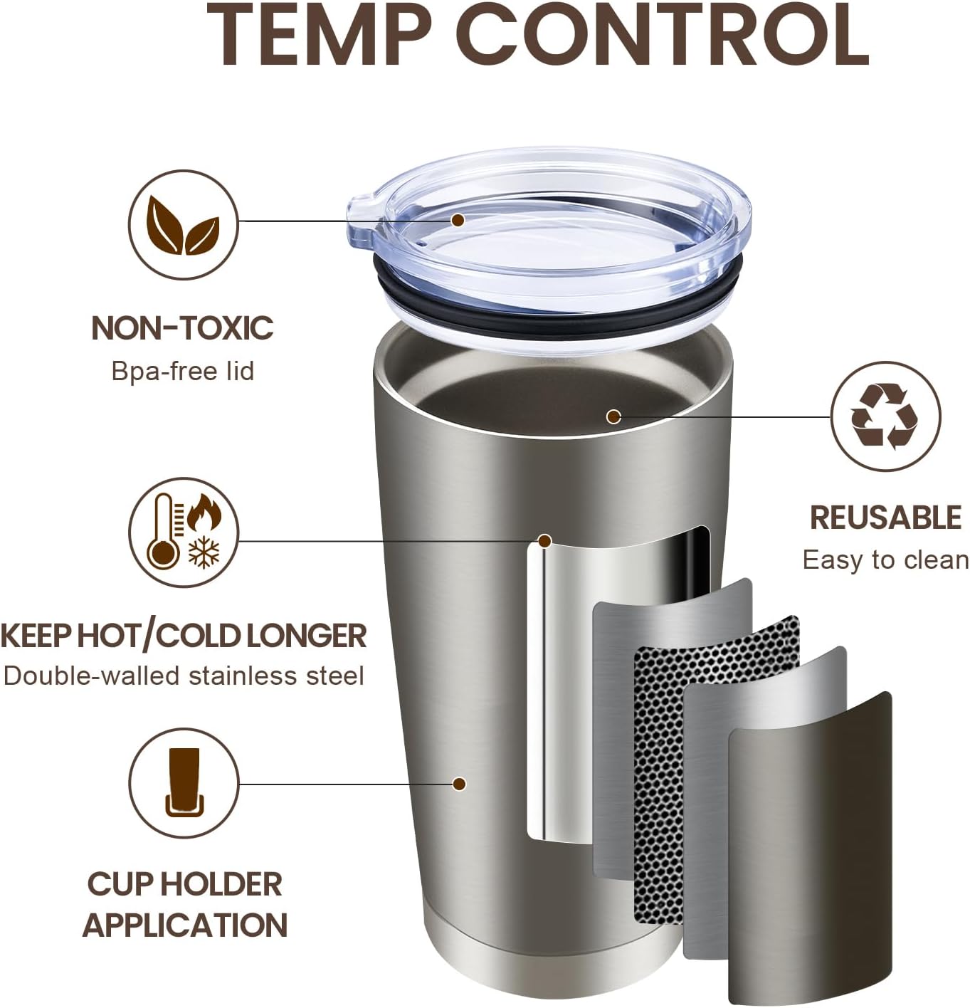 MEWAY 20oz Tumbler 12 Pack Double Wall Vacuum Insulated Travel Mug Bulk, Mix Color Stainless Steel Tumblers with Lid and Straw, Durable Powder Coated Coffee Cups for Cold & Hot Drinks（Color Mix, 12