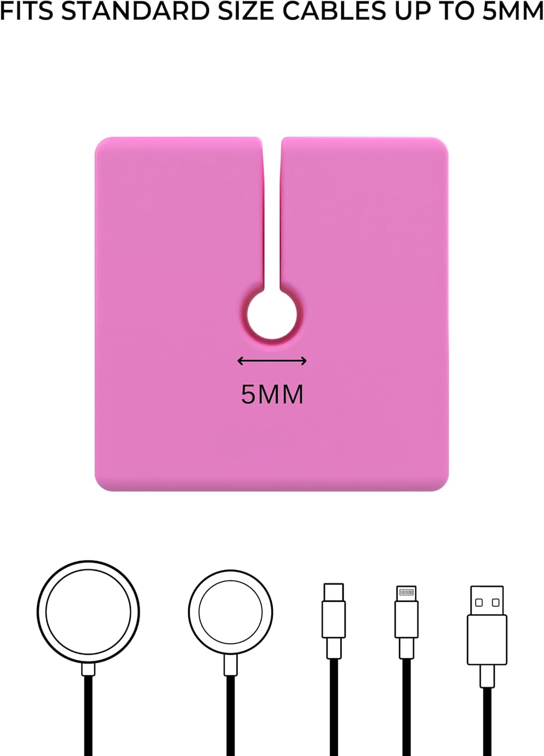 Function101 Weighted Magnetic Cable Blocks – Non-Adhesive Anchors for Cable Organization – Weighted Cord Holders & Accessory Organizer – Durable Magnetic Accessories for Office Use (Pink, Pack of 3)