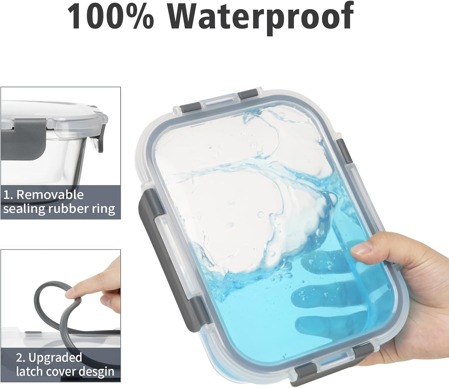 18 Pieces Glass Food Storage Containers with Lids,Airtight Glass Meal Prep Containers,Glass Storage Containers Set for Kitchen,Pantry BPA Free & Leak Proof (9 lids & 9 Containers)