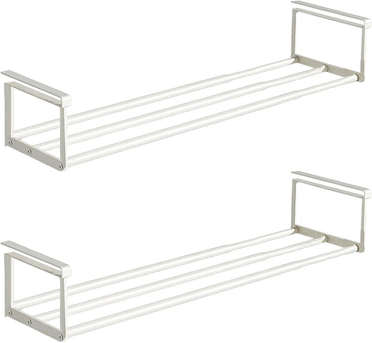Expandable Shoe Rack Organizer - Adjustable Shoe Rack & Under Cabinet Shelf - for Shoe or Clothing Storage and Organization, Under Shelf Storage (White,2 Pcs)
