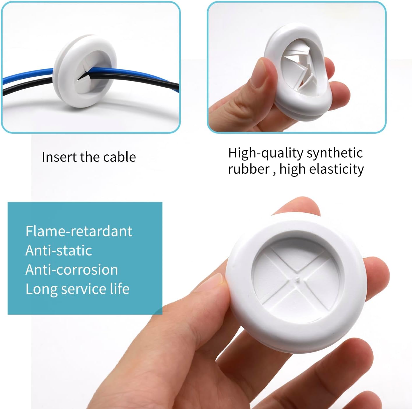 66Pcs Rubber Grommet Assorted Kit, Drill Hole Firewall Hole Plugs Wire Protection, 6 Sizes 1-13/16" 1-1/2" 1" 7/8" 5/8" 3/16"