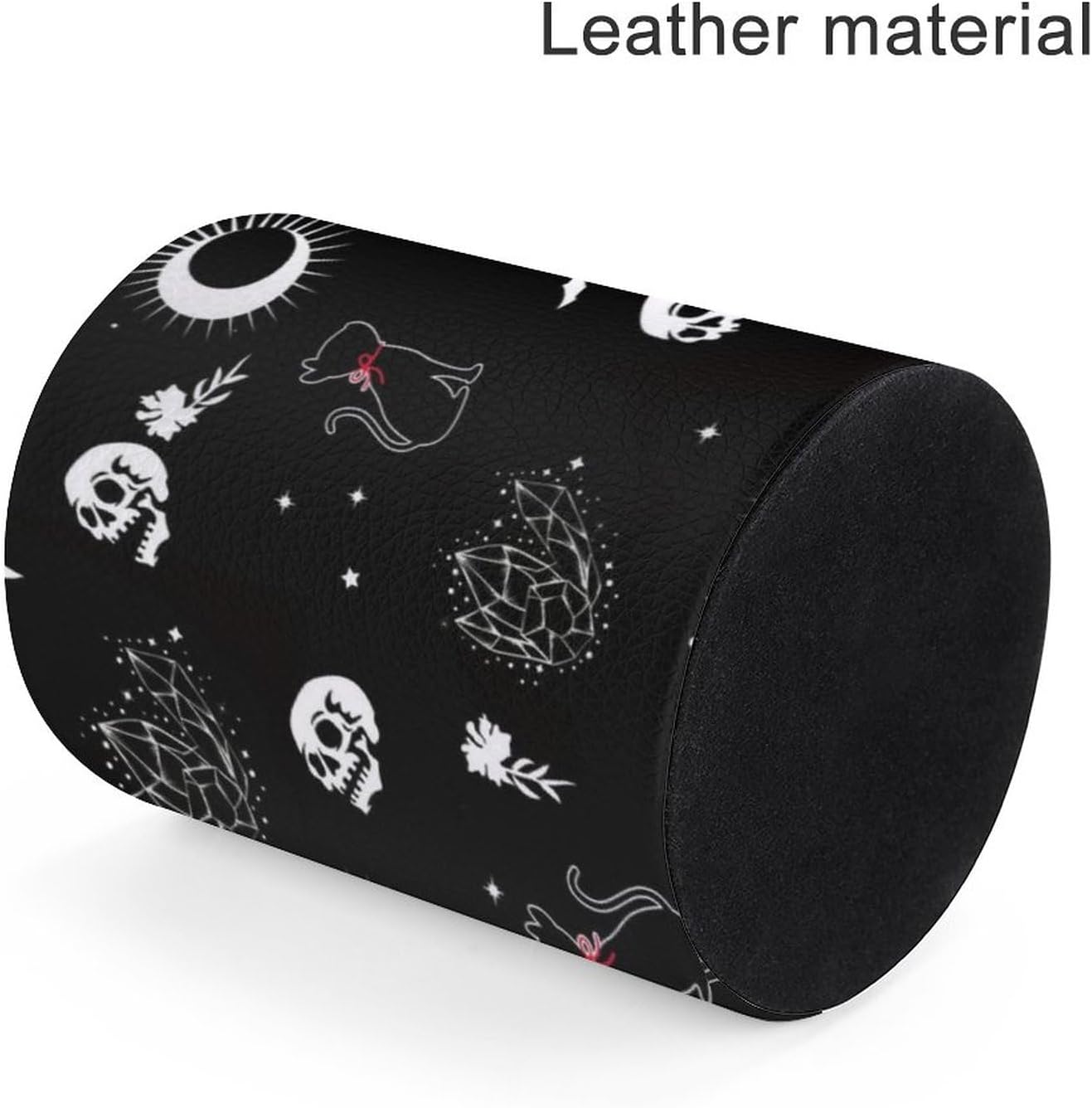 Gothic Skull Cat Moon Pen Holder Pencil Organizer Cute Pencil Cup Desk Decor Makeup Brush Holder PU Multifunctional Office Suppliesfor Home Classroom School