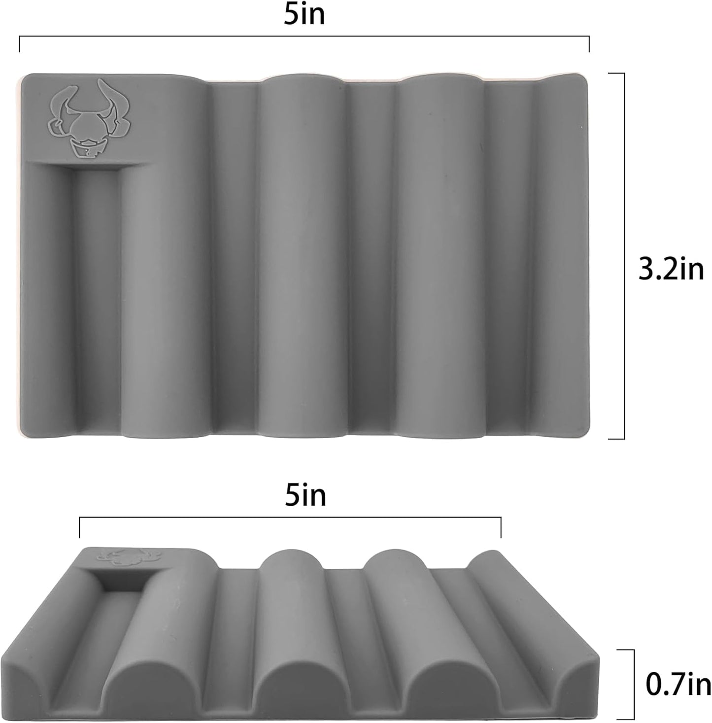 Soap Dish for Shower, Bathroom & Kitchen – Non-Slip, Self-Draining Design to Keep Soap Dry, Extend Soap Life – Easy to Clean, Compact & Durable (Grey, 2 pcs)