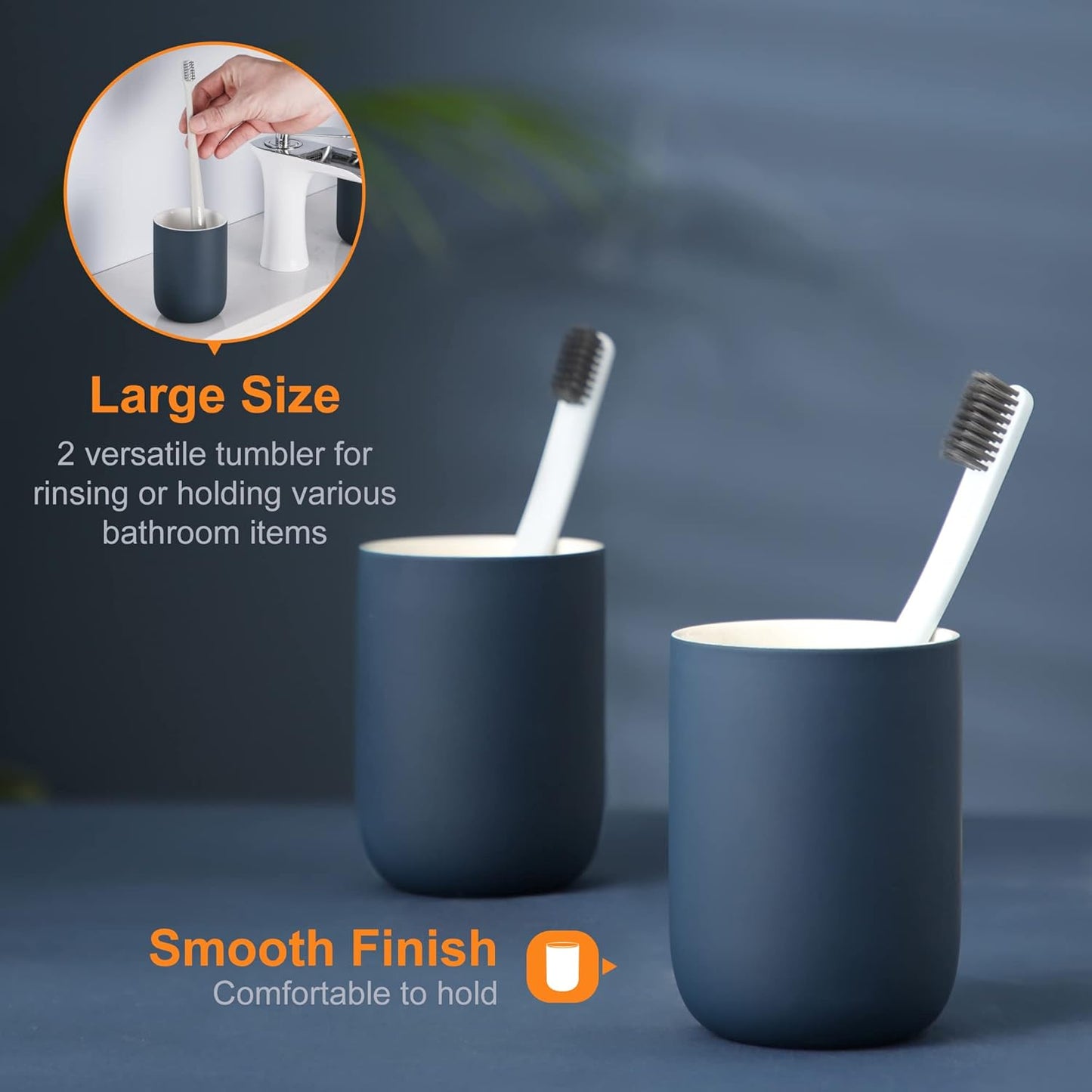 Hoomtaook Bathroom-Accessory Sets, 4 Pieces Ceramic, Including Soap Dispenser Pump, Tumbler, Soap Dish(Blue)