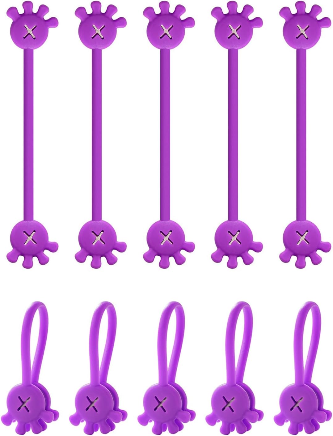 10Pcs Cable Ties Clips Cord Organiser Clip Reusable Silicone Organisers Bookmarks Fridge Magnet