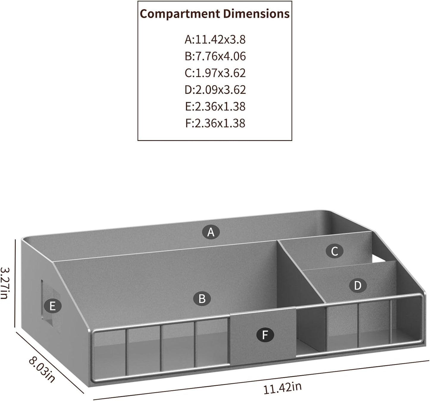 Metal Coffee Station Organizer for Countertop - Coffee Bar Organizer with Designable DIY Logo, K Cup Pods Holder & Tea Condiment Storage - Rustic Breakroom Kitchen Decor in Silver （1 Pcs）
