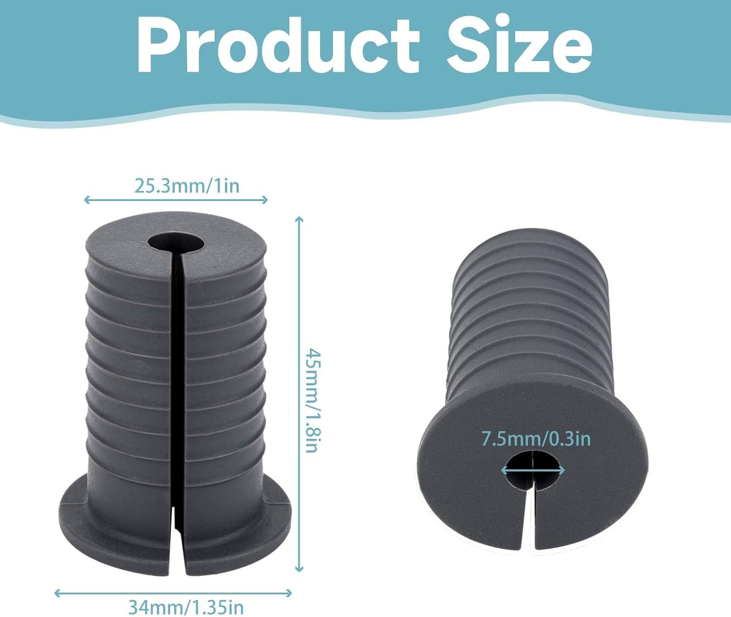 2 Pcs Starlink Cable Routing Kit for 1 Inch Wall Hole, Starlink Wall Grommet, Perforated Silicone Grommet, Cable Punch Grommet, Wall Grommet for Starlink Ethernet Cable （Grey