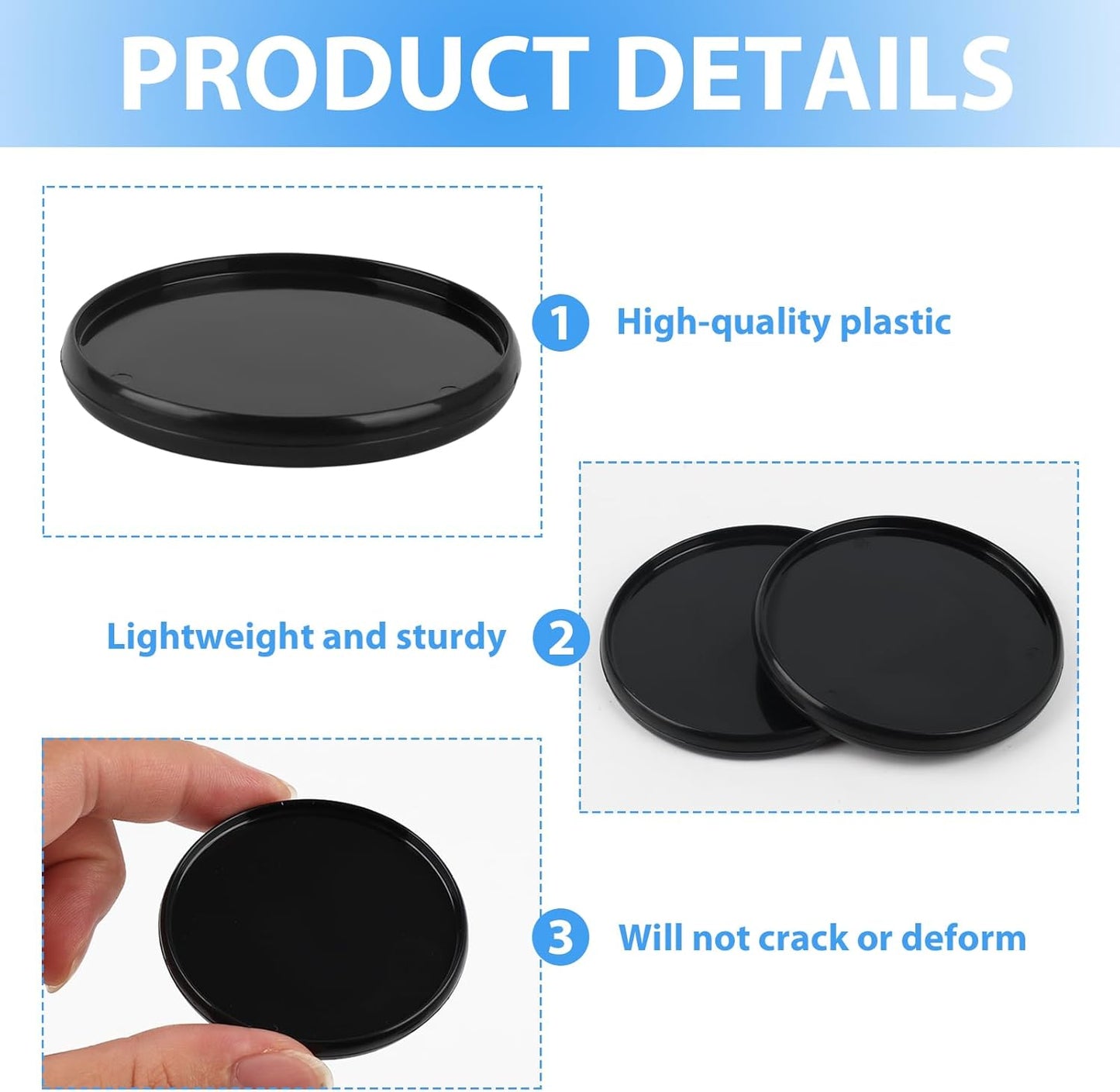 12 Pcs 2 Inch Discbound Expansion Discs, Black Plastic Binder Rings 2 Inch for DIY Notebooks Journals Scrapbooking and Planners, Durable Discs for Discbound Notebook Accessories