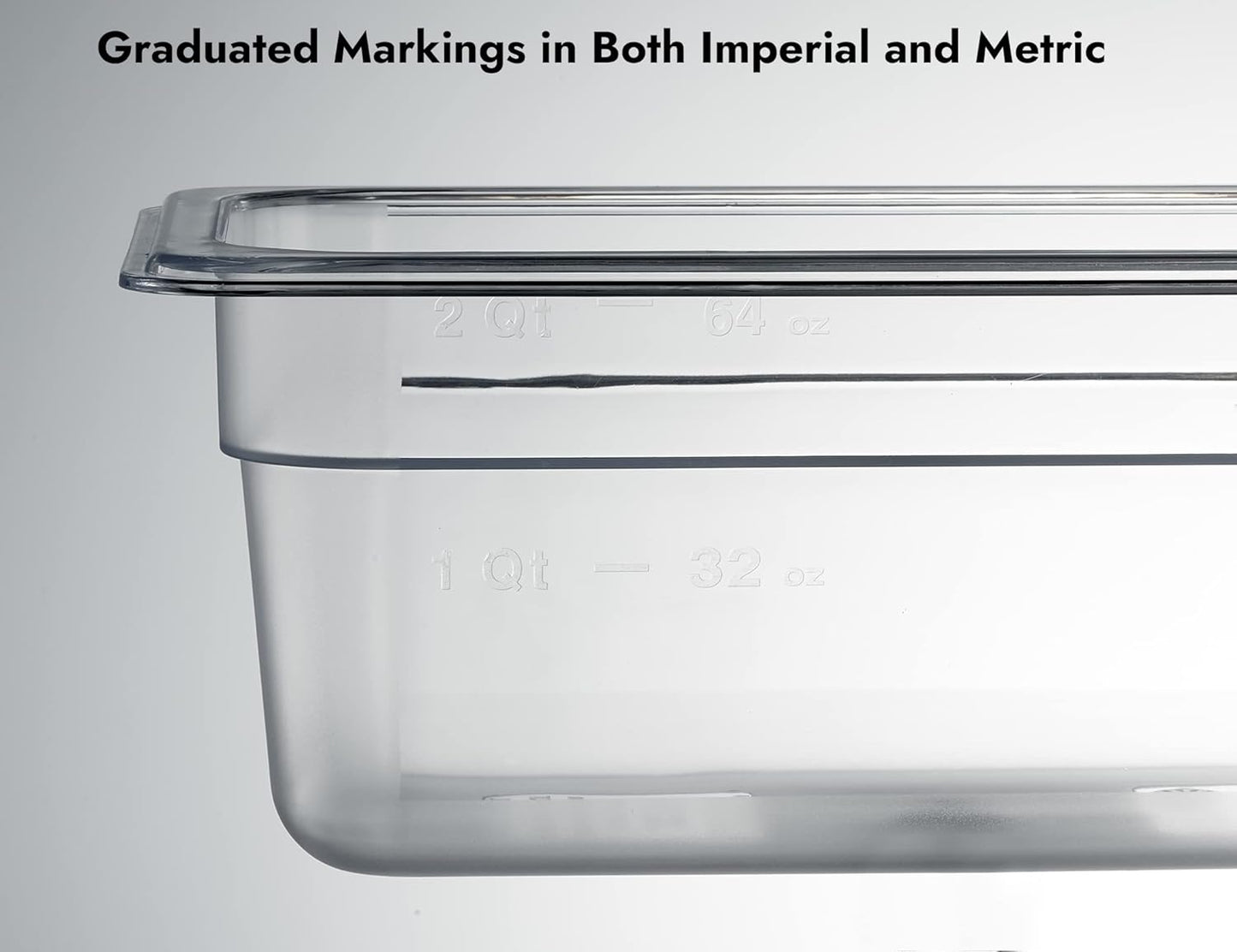 CURTA 6 Pack NSF Food Pans, 1/4 Size 4 Inch Deep, Commercial Polycarbonate Plastic Clear Freezer-Safe