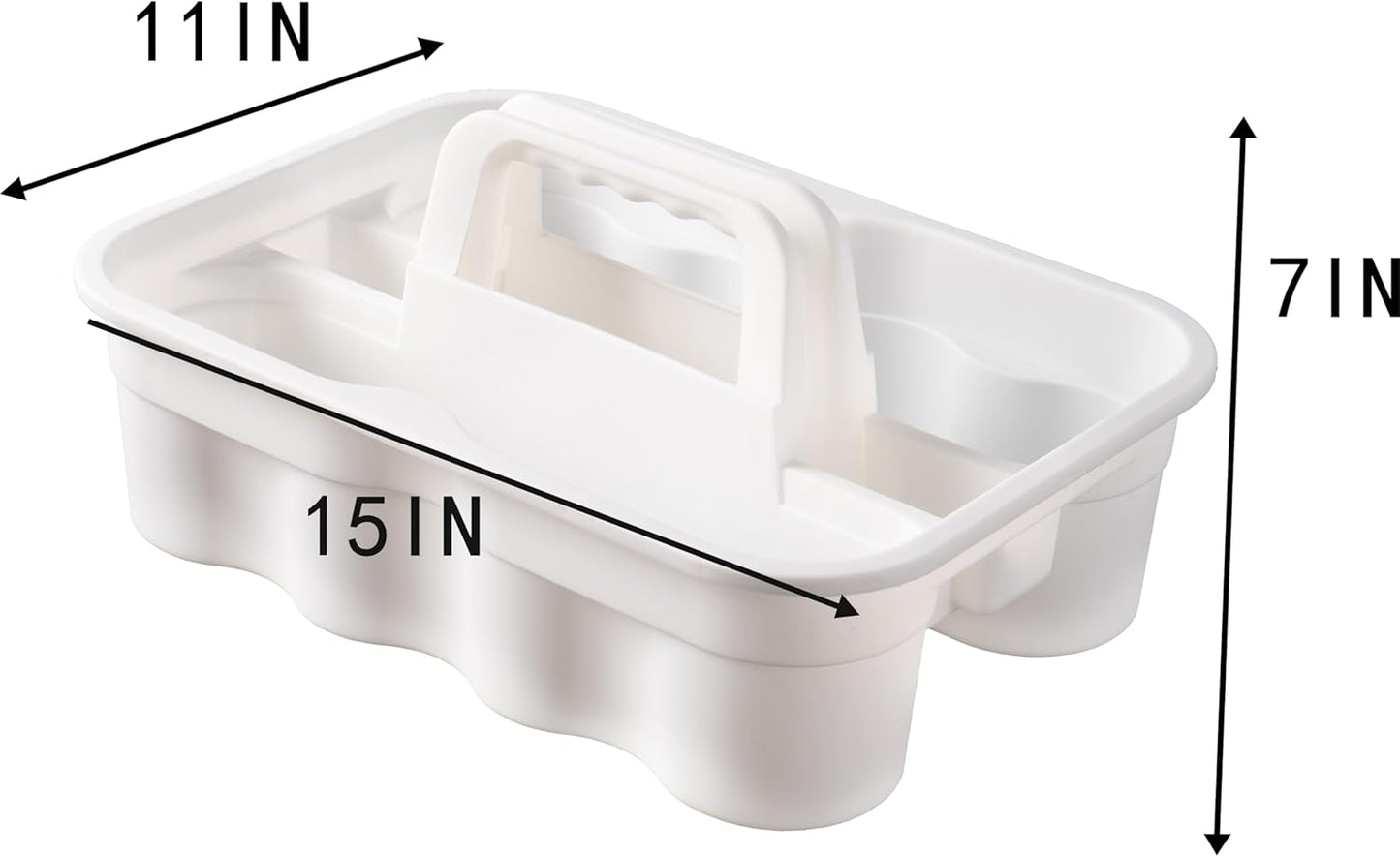 Matthew Large Plastic Tote Tool & Deluxe Supply Cleaning Caddy with Handle Portable Shower Basket Storage Caddy for Cleaning Products Organizer,Take-Out Coffee/Soft Drink,Bath Multi Use - White