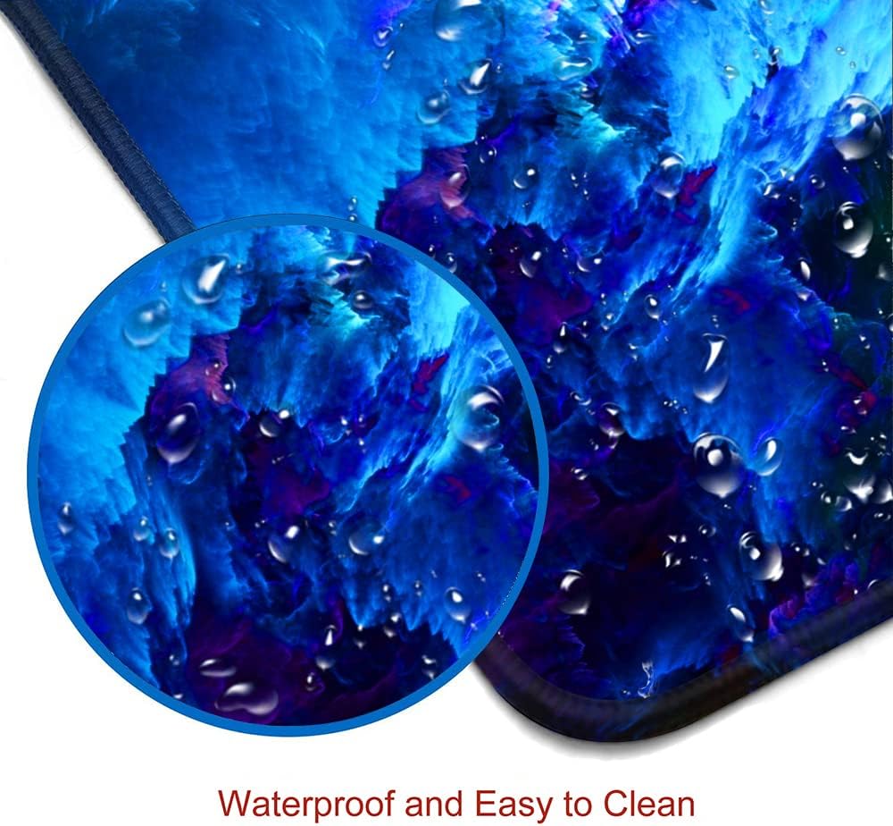 Gaming Mouse Pad, Large Non-Slip Rubber Base Mousepad, Keyboard Mouse Mat, Desk Pad with Stitched Edges, 31.5x11.8inch, Dazzling Galaxy