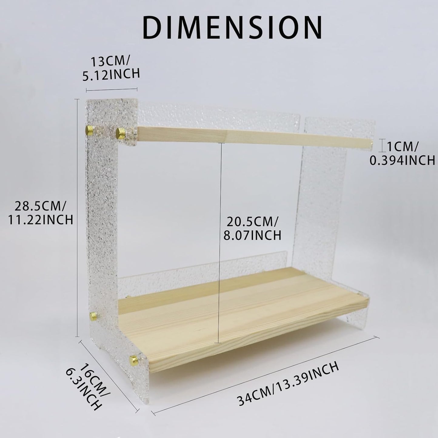 Clear Acrylic 2-Tier Coffee Counter Organizer - Stackable Coffee Bar Shelf for Pods, Creamer, Stirrers, Utensils
