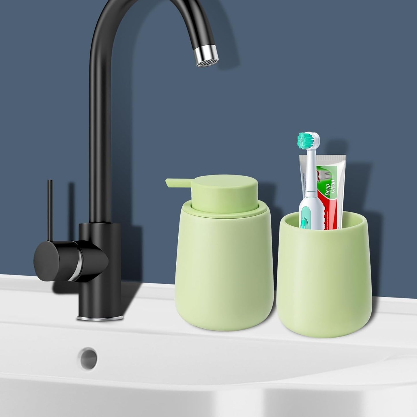 Soap Dispenser Ceramic with Easy-to-Press Pump Hand Lotion Liquid Dispenser for Shampoo Bathroom Kitchen 12 oz