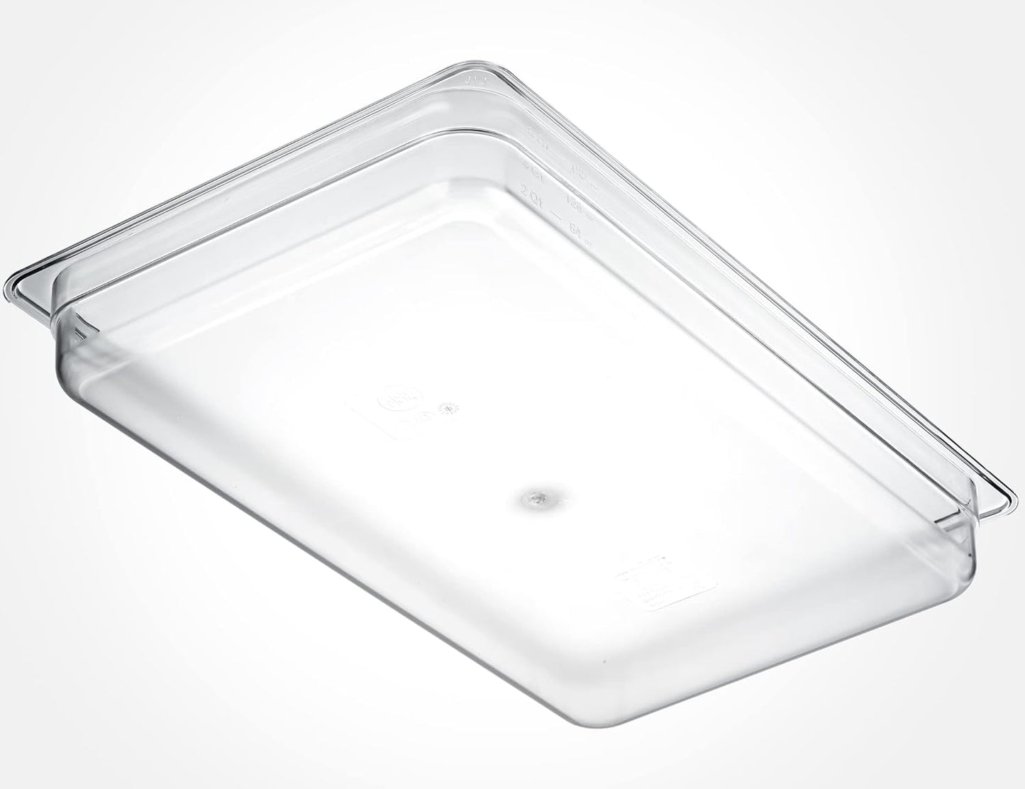 CURTA 6 Pack NSF Food Pans, Full Size 2 1/2 Inch Deep, Commercial Polycarbonate Plastic Clear Freezer-Safe