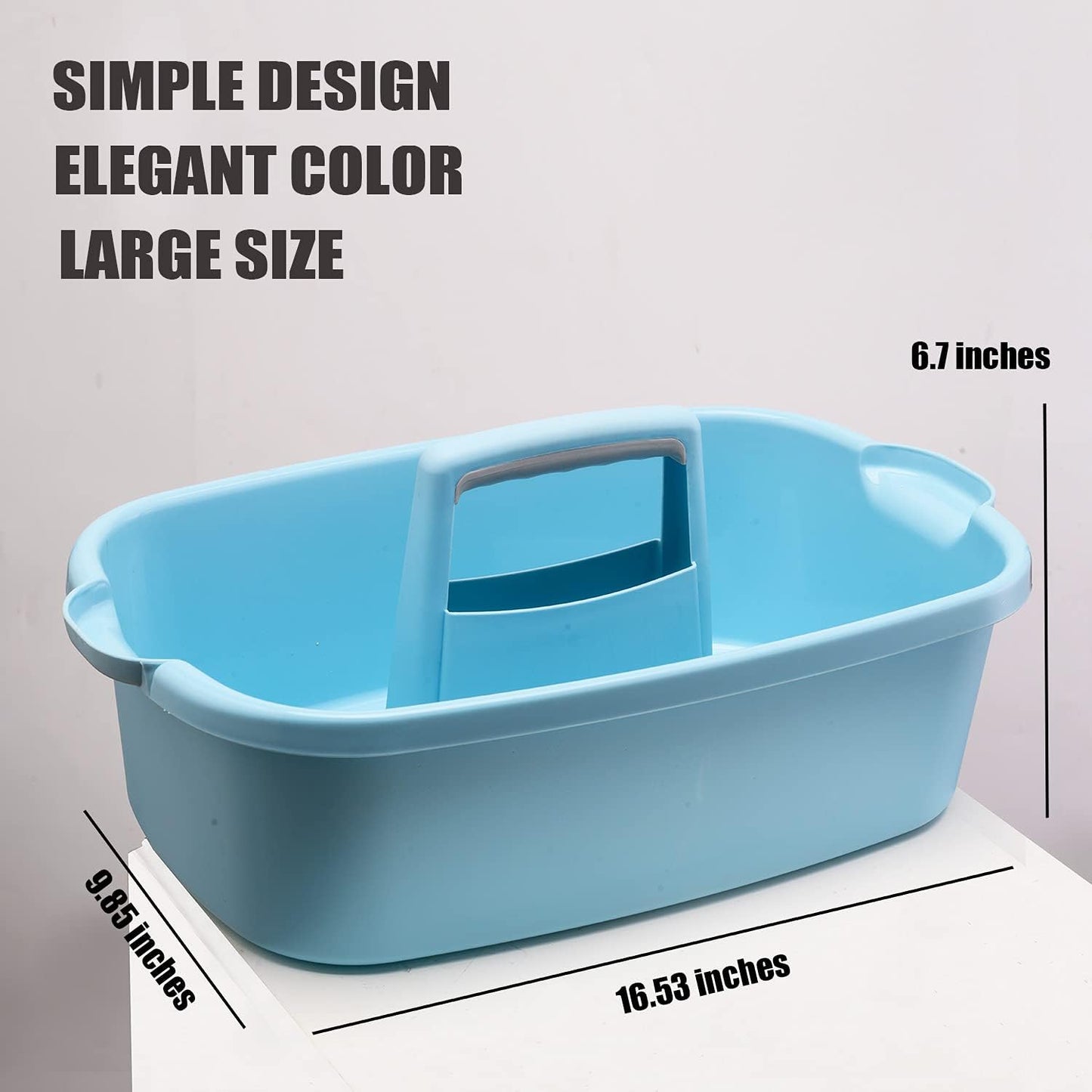 ALINK Large Plastic Shower Caddy Tote, Portable Storage Caddy Basket Organizer with Handle for Dorm, Bathroom, Tool, Garden, Kitchen, Cleaning Supplies – Blue