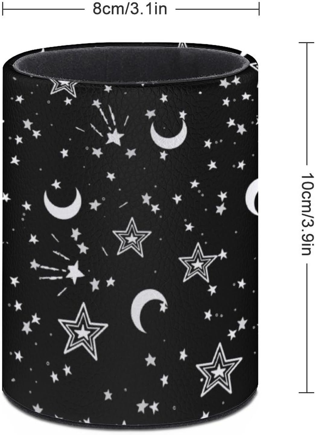 Star Moon Pen Holder Pencil Organizer Cute Pencil Cup Desk Decor Makeup Brush Holder PU Multifunctional Office Suppliesfor Home Classroom School