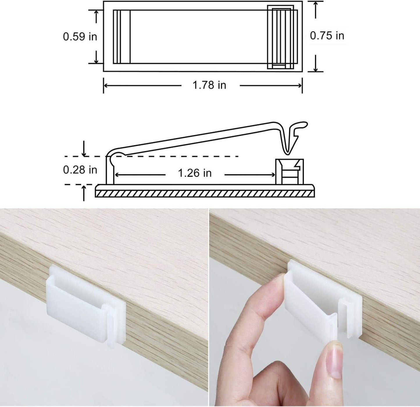 50Pcs Self Adhesive Cable Management Clips,Cable Organizers Wire Clips Cord Holder for PC Laptop Ethernet Cable Desktop Home Office(1.78’’ x 0.75’’ x 0.28’’, White)