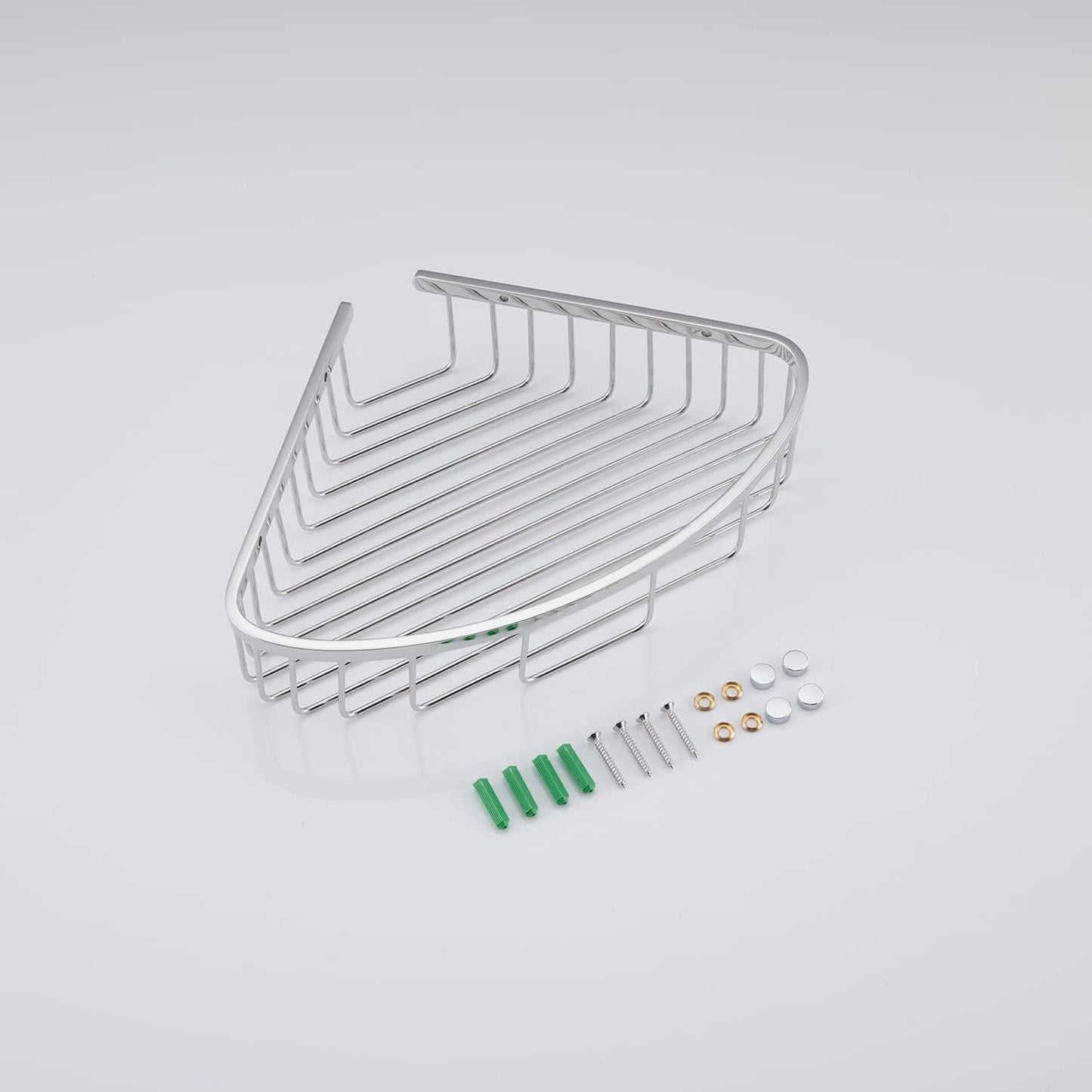 Bathroom Corner Shower Caddy Organizer, Corner-Hollow Design, SUS304 Stainless Steel Heavy Duty Rust-Proof Bathroom Shelf Organizer Holder, Wall Mounted Storage Rack, Brushed Chrome