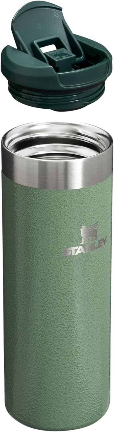 Stanley AeroLight Transit Bottle 16 oz | Locking Drink Through Lid | Leak Resistant Water Bottle or Coffee Travel Mug | Lightweight Insulated Stainless Steel | BPA-Free | Hammertone Green