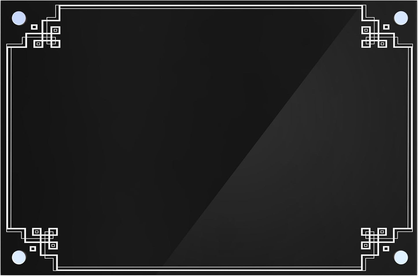 Acrylic Dry Erase Board for Wall with Stylish Border - Shipped Next Day, Made in USA, Non-Magnetic Whiteboard, Wall Mounted Board, Easy to Clean (Black - 16x20)