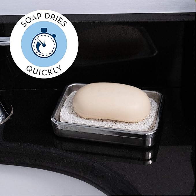 S&T INC. Bar Soap Holder for Kitchen, Bathroom, and Soap Dish, 6 Pack, White, 2.9 inches by 4.4 inches