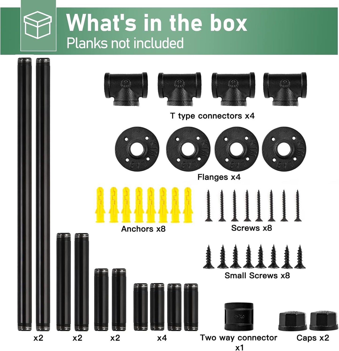 48'' Wall Mounted Clothes Rack Iron Industrial Pipe Clothes Rod with Top Shelf Pipe Rack (Wood Plank Not Included)