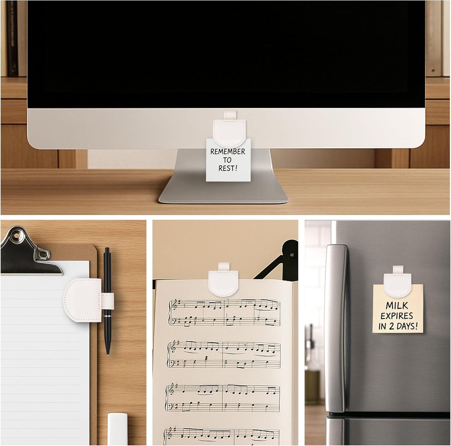 Magnetic Pen Loop Holder, Pencil Holder for Notebooks, Journals, Calendars, PU Leather 3 Pack