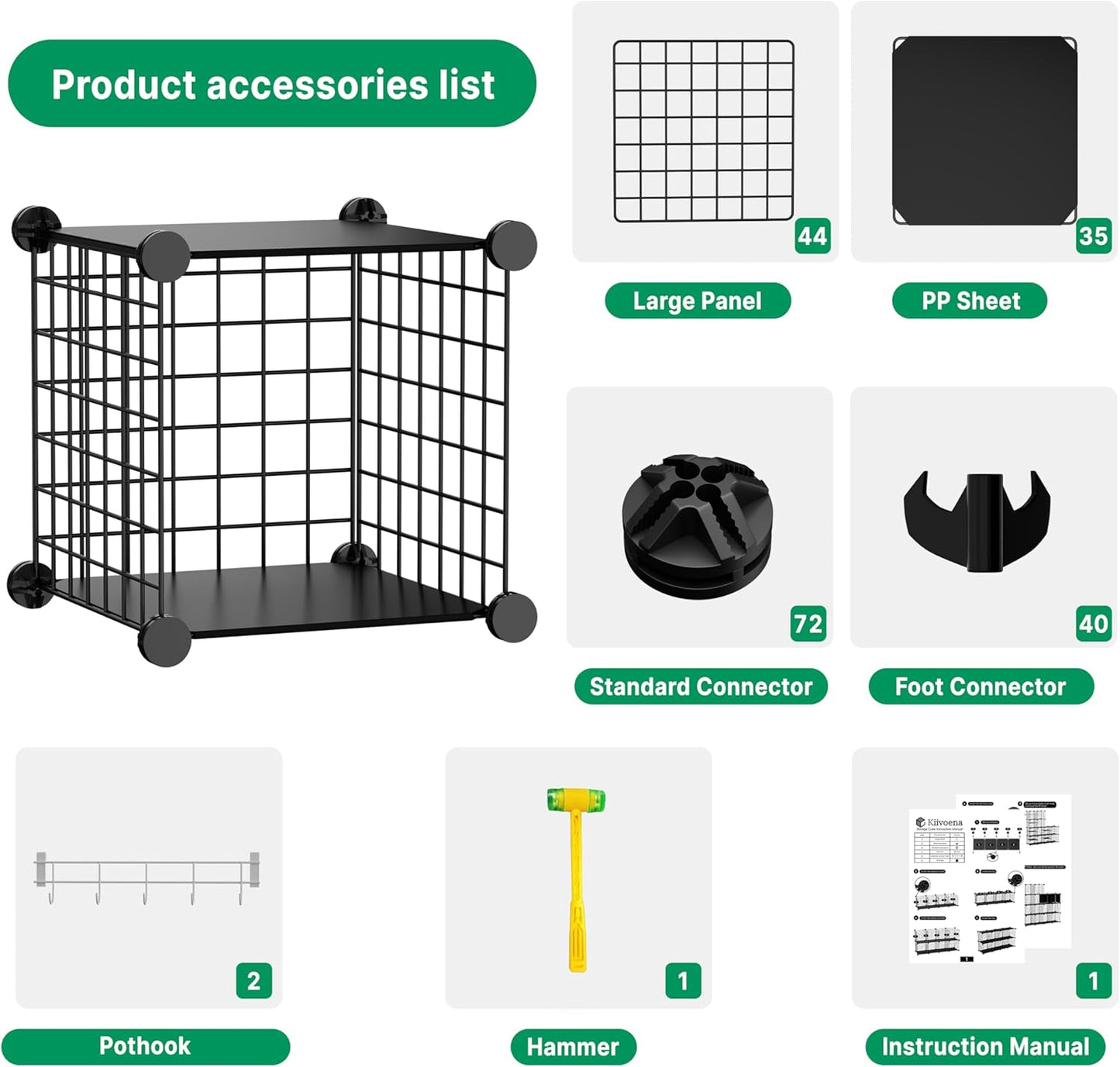 Wire Cube Storage Organizer, 20 Cubes Converted into 23 Cubes, Sturdy Metal Grids Storage Shelf Closet Shelving Units and Storage, Shelves for Bedroom LIvingroom Office