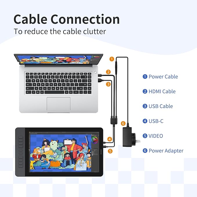 Drawing Tablet with Screen GAOMON PD1561 Drawing Monitor Art Tablet with Adjustable Stand, 10 Shortcut Keys, Tilt Support, Battery-Free Pen, 15.6-inch Graphics Tablet for Mac, Windows PC