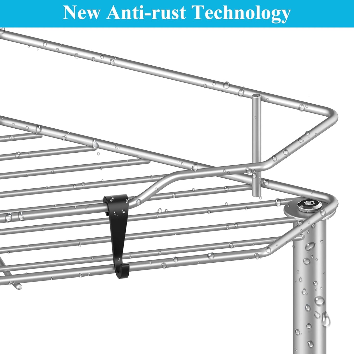 4 Tier Floor Standing Corner Shower Caddy Organizer Shelf with Hooks, Bathroom Shelves Stand Rack, Gray