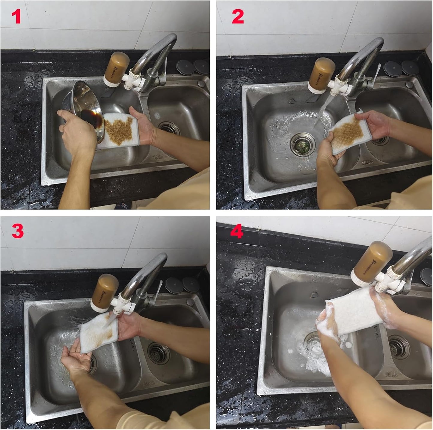 New thickened double-sided metal wire dishwashing cloth, suitable for both dry and wet use, scratch free dishwashing cloth, suitable for kitchen cleaning, cookware, tableware, sink (2 pieces)