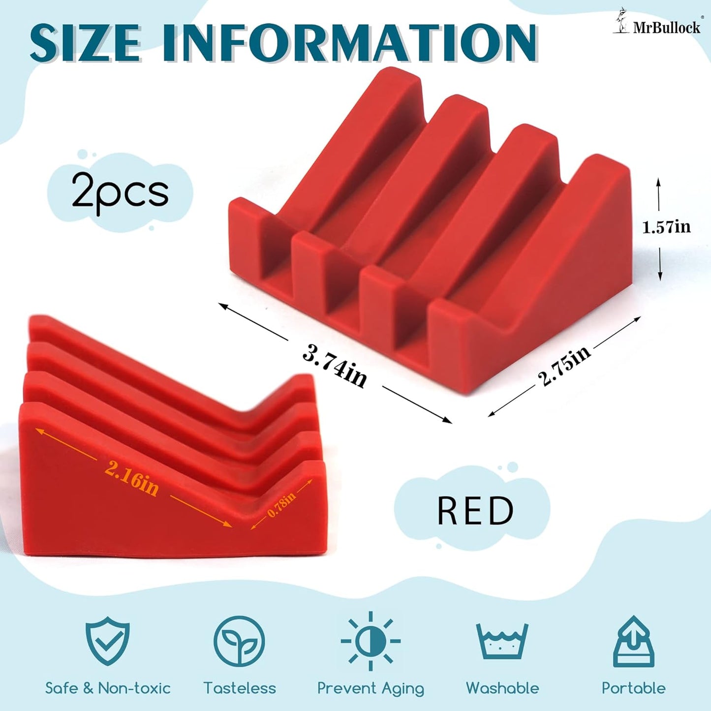 Silicone Soap Dish for Bar Soap Holder for Shower Bathroom Self Draining Waterfall Drying Tray Keep Soap Bars Dry Clean & Easy Cleaning (Christmas Red Green, 2)