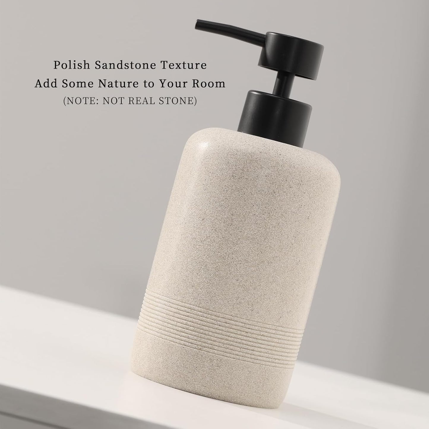 Soap Dispensers 400ML 13OZ, 2 PCS Hand Dish Lotion Shampoo Lotion Soap Dispenser Jar, Resin Premium Thick Soap Pump Bottles for Kitchen Bathroom Countertop (Beige)