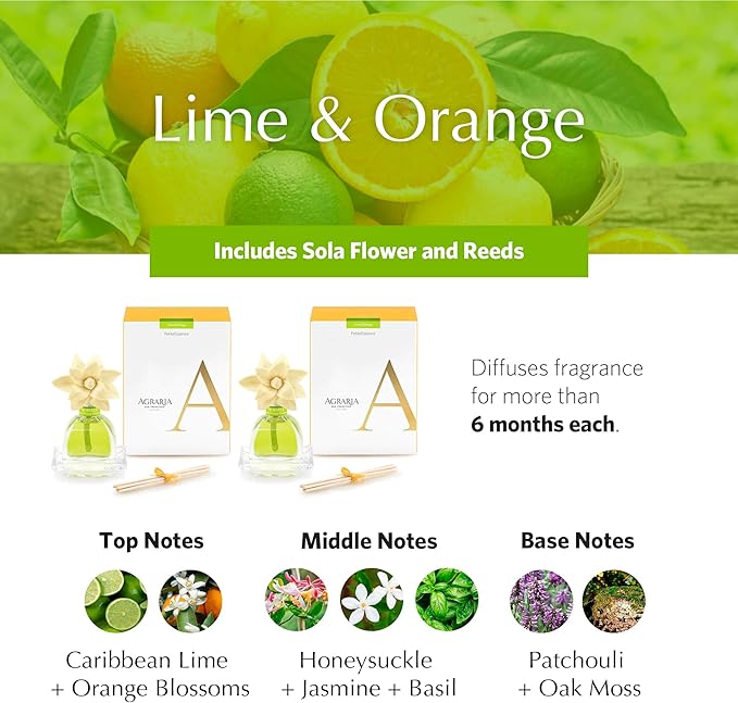 AGRARIA AirEssence & PetiteEssence Flower and Reed Diffuser Set, Luxury Home Fragrance Set, Scented Oil Reed Diffuser Gift for All Occasions