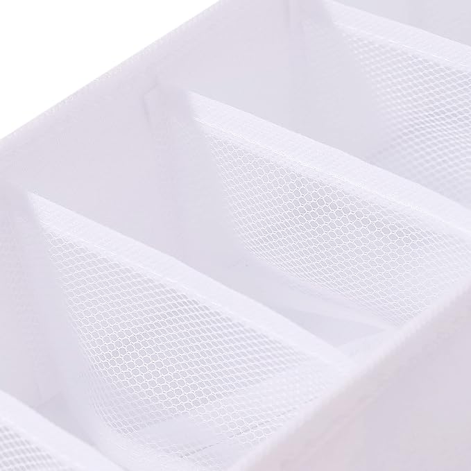 Qozary 3 Pack Sock Underwear Drawer Organizer Dividers, Collapsible Cabinet Closet Storage Boxes for Clothes, Socks, Lingerie, Underwear, Tie, Belt, Baby, Bedroom