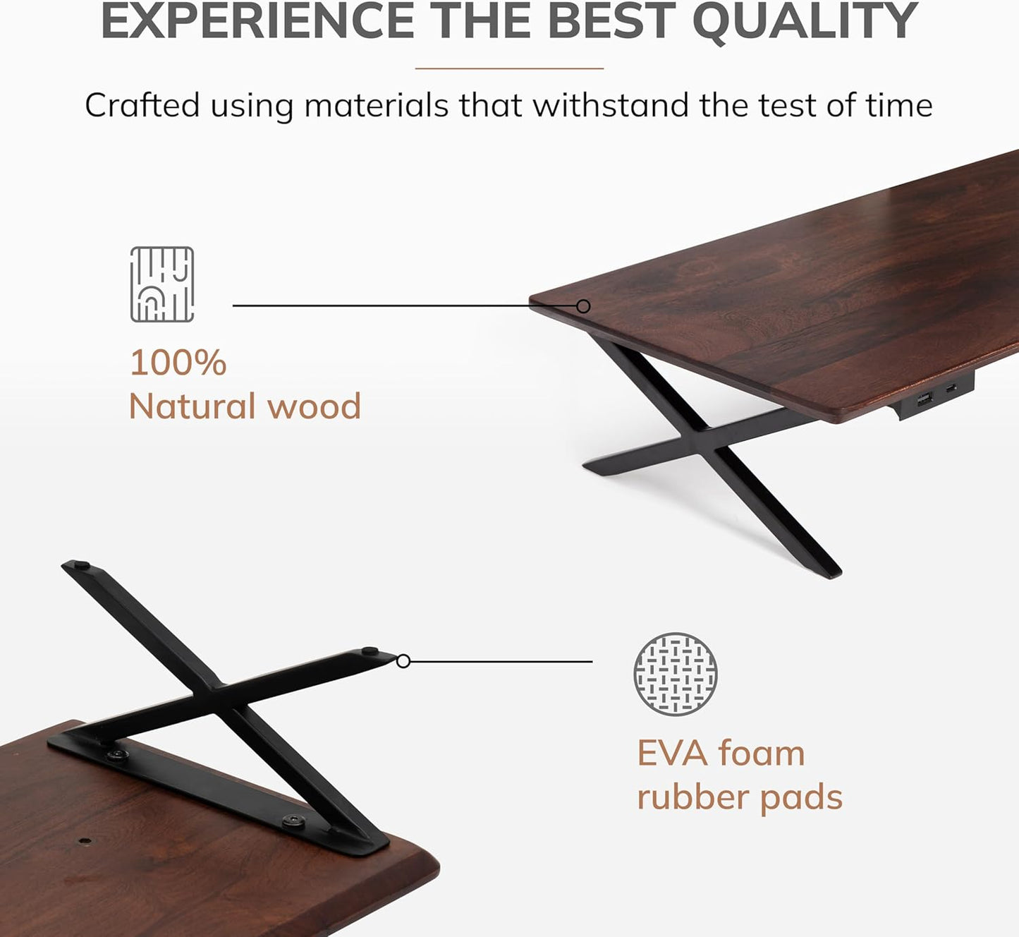 Anji Mountain Monitor Stand - Desktop Organizer & Laptop Riser, Ergonomic Monitor Riser, Space-Saving Monitor Stand for Desk, Durable Construction, Easy Assembly, Ideal for Home & Office,Walnut